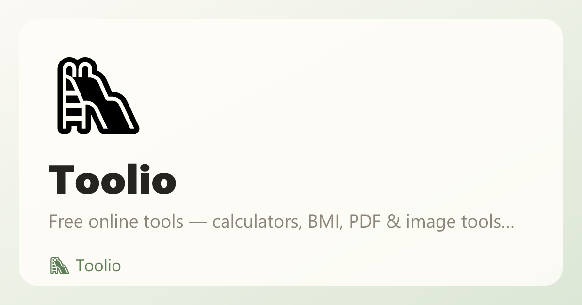 Toolio — 190+ free online tools
